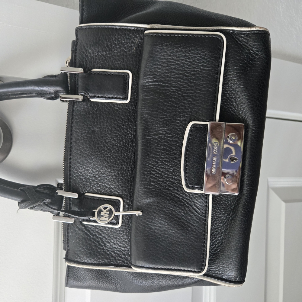 Michael Kors Black Satchel with Silver Hardware